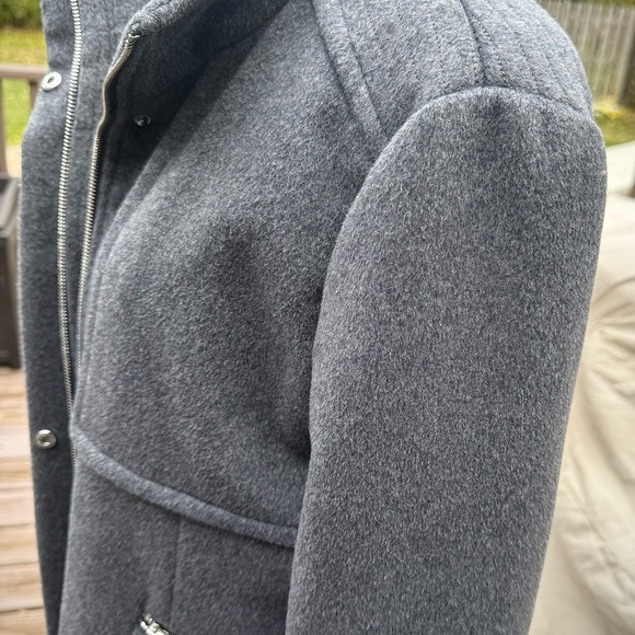 KARL LAGERFELD NWT WINTER ZIP AND SNAP COAT IN HEATHER GRAY XL - Picture 7 of 16